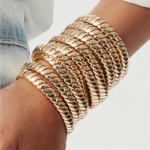 Roxanne Assoulin smooth moves yellow gold bracelet set of 3